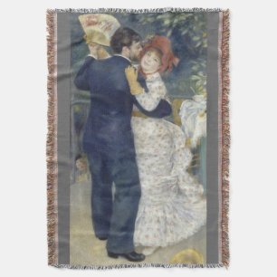 Country Dance by Pierre Renoir, Vintage Fine Art Throw Blanket