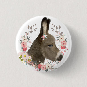 Country Donkey 1 Inch Round Button