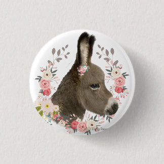 Country Donkey 1 Inch Round Button