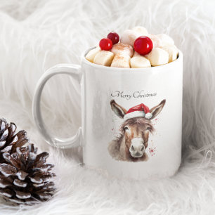 Country Donkey Christmas Coffee Humour Mug