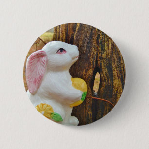 Country Easter Bunny 2 Inch Round Button