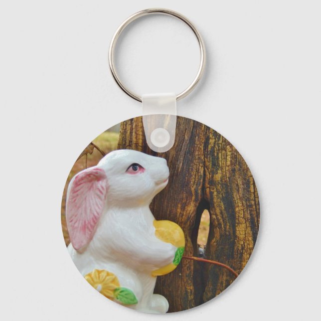 Country Easter Bunny Keychain (Front)