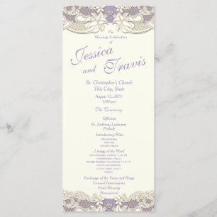Country Elegance Lavender Floral Wedding Program