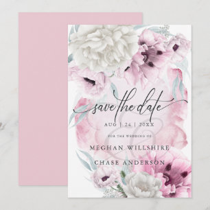 Country Elegant Floral Watercolor Pink Poppies Invitation