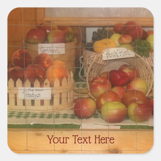 Country Fair Fruit Harvest Personalized     Square Sticker (Front)