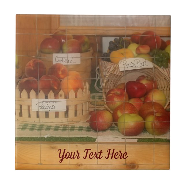 Country Fair Fruit Harvest Personalized Tile (Front)