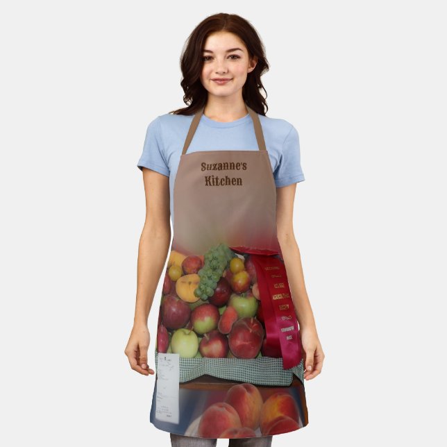 Country Fair Fruit Prize Personalized Apron (Worn)