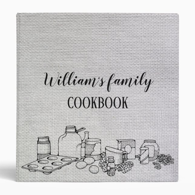 Country Family Recipe Cookbook Personalized Binder (Front)
