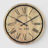 Country Famly Name & Est. | Rustic Light Wood