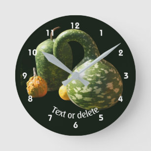 Country Fancy Gourds Personalized Round Clock
