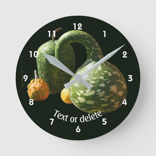 Country Fancy Gourds Personalized Round Clock (Front)