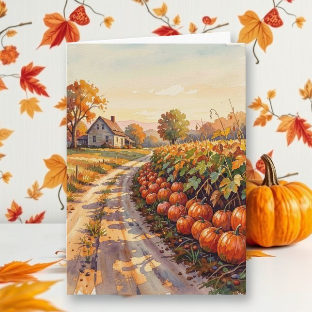 Country Farm and Pumpkin Patch | Autumn Blessings Card (Creator Uploaded)