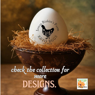 country farm chicken coop KETO EGGS EDITABLE Rubber Stamp