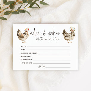 Country Farm Chicken Wedding Advice & Wishes Card