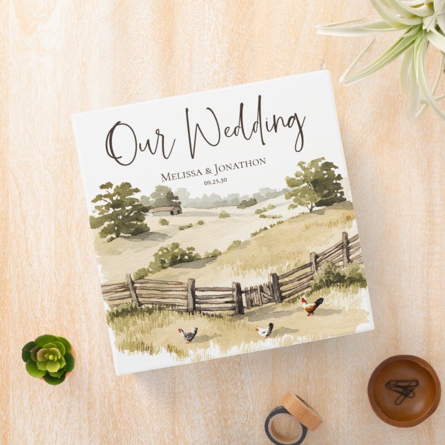 Country Farm Chicken Wedding Planner Binder (In Situ)