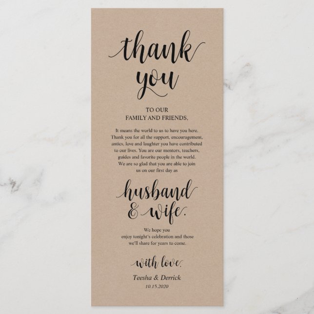 Country Farm Kraft, Place Setting Thank You Cards (Front)