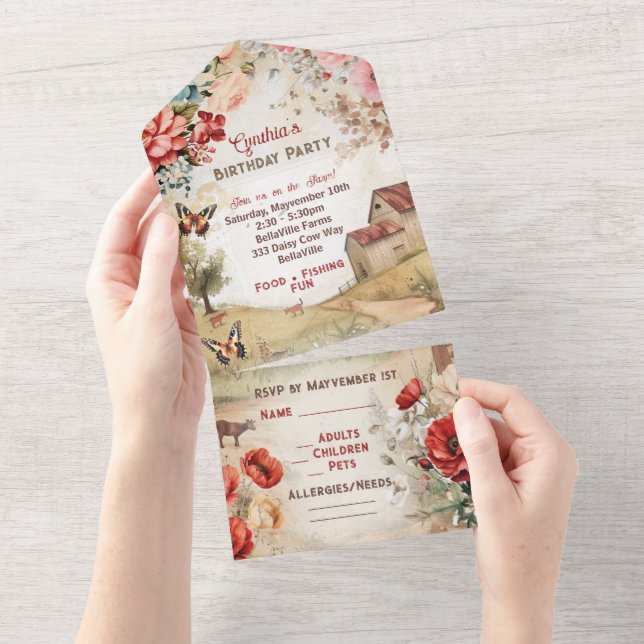 Country Farm Party Invitation (Tearaway)