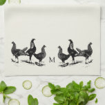 Country farm style chicken monogrammed kitchen towel<br><div class="desc">Rustic country style Kitchen towels with chickens illustrations.
You can add your own monogram to personalize.</div>