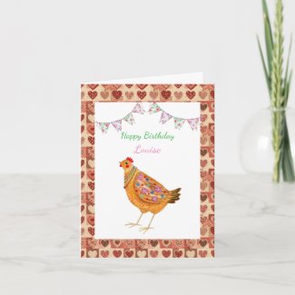 Country Farm Style Cute Chicken Custom Birthday