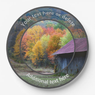 Country Farm Tobacco Barn Personalized Party Paper Plate