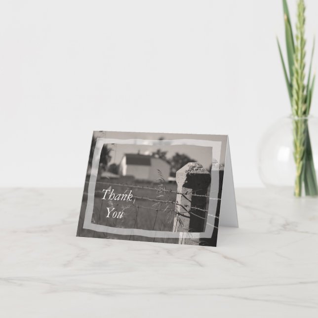 Country Farm Wedding Bridesmaid Thank You (Front)