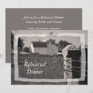 Country Farm Wedding Rehearsal Dinner Invitation