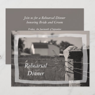 Country Farm Wedding Rehearsal Dinner Invitation