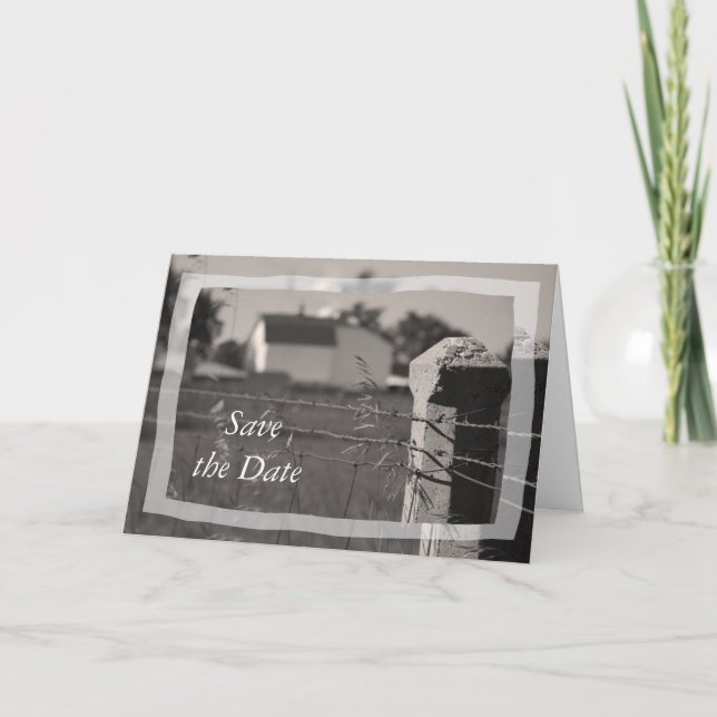 Country Farm Wedding Save the Date Announcement (Front)