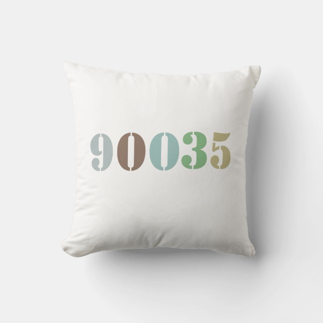 Country Farmhouse Housewarming Dorm Gift Zip Code  Throw Pillow (Front)