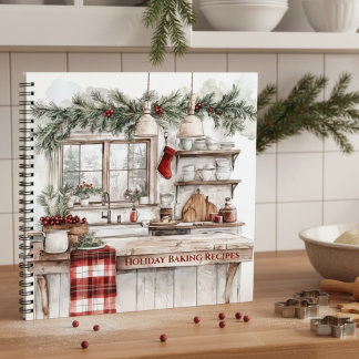 Country Farmhouse Kitchen Holiday Baking Recipe Notebook
