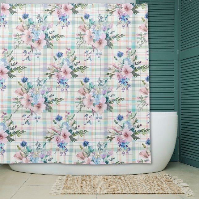 Country Farmhouse Pastel Floral Plaid (Creator Uploaded)