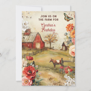 Country Farmland Party Theme Invitation