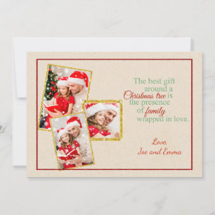 Country Faux Cardboard Photo Christmas Card