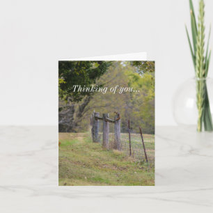 Country Fence and A Squirrel Thinking Of You Card