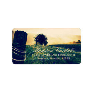 Country Field Fence Post Address Labels