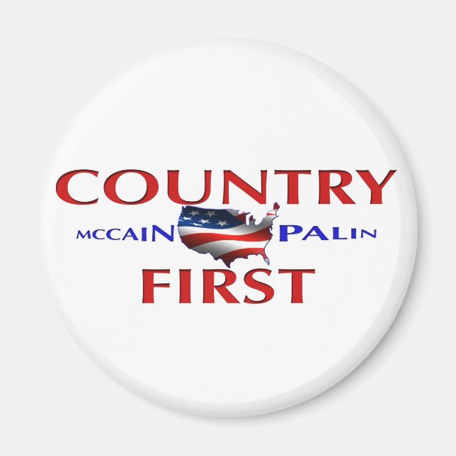 Country First John McCain Palin Magnet pour voitur (Devant)