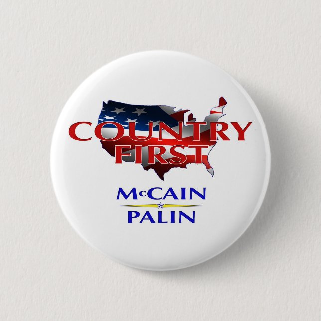 Country First - McCain Palin 2008 collector's pin (Front)