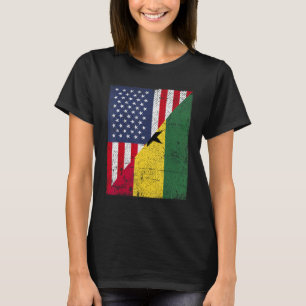 Country Flag Design  Half USA Half Ghana T-Shirt