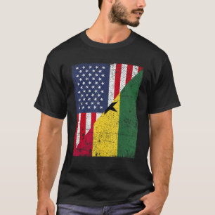 Country Flag Design  Half USA Half Ghana T-Shirt