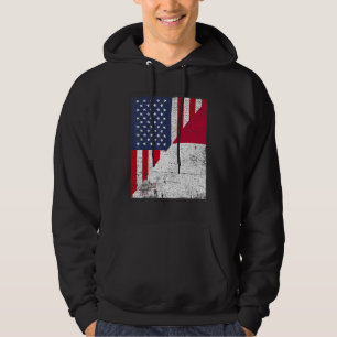 Country Flag Design  Half USA Half Malta Hoodie