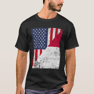 Country Flag Design  Half USA Half Malta T-Shirt