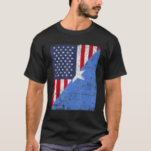 Country Flag Design  Half USA Half Somalia T-Shirt