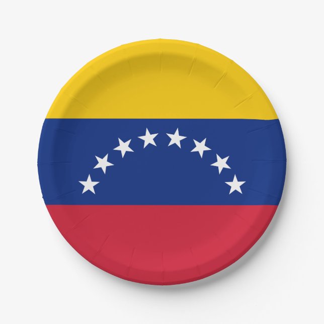 Country flag of Venezuela custom party plates (Front)