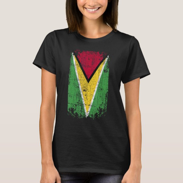 Country Flag Souvenir Grunge Flag Guyana T-Shirt (Front)
