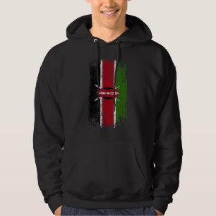 Country Flag Souvenir Grunge Flag Kenya Hoodie