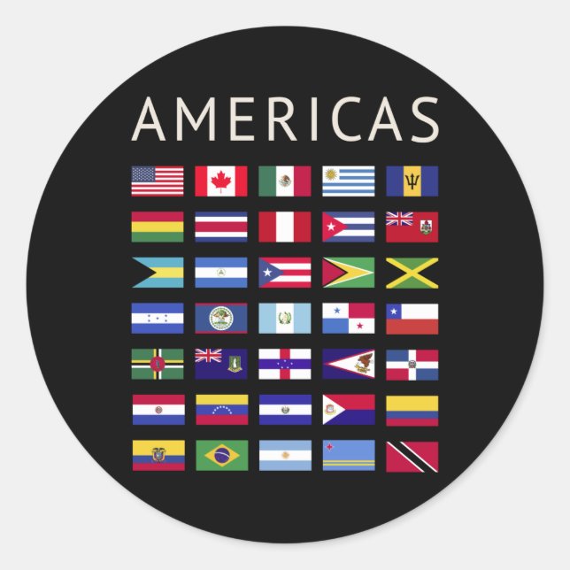 Country Flags Americas National Flags America Classic Round Sticker (Front)