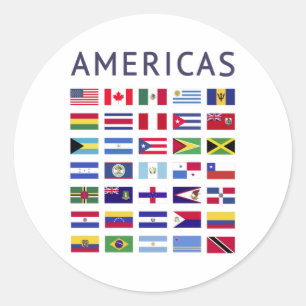 Country Flags Americas National Flags America Classic Round Sticker
