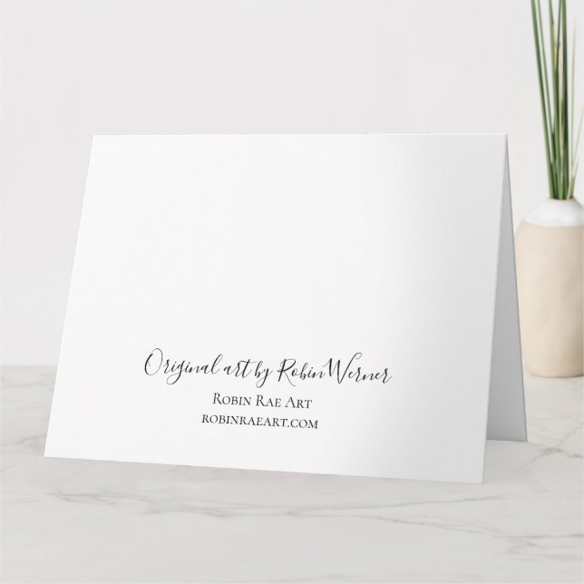 Country Floral Folded Greeting Card (Back)