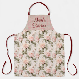 Country Floral Roses All Over Print Personalized  Apron