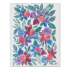 Country Floral Strawberries Watercolor Art